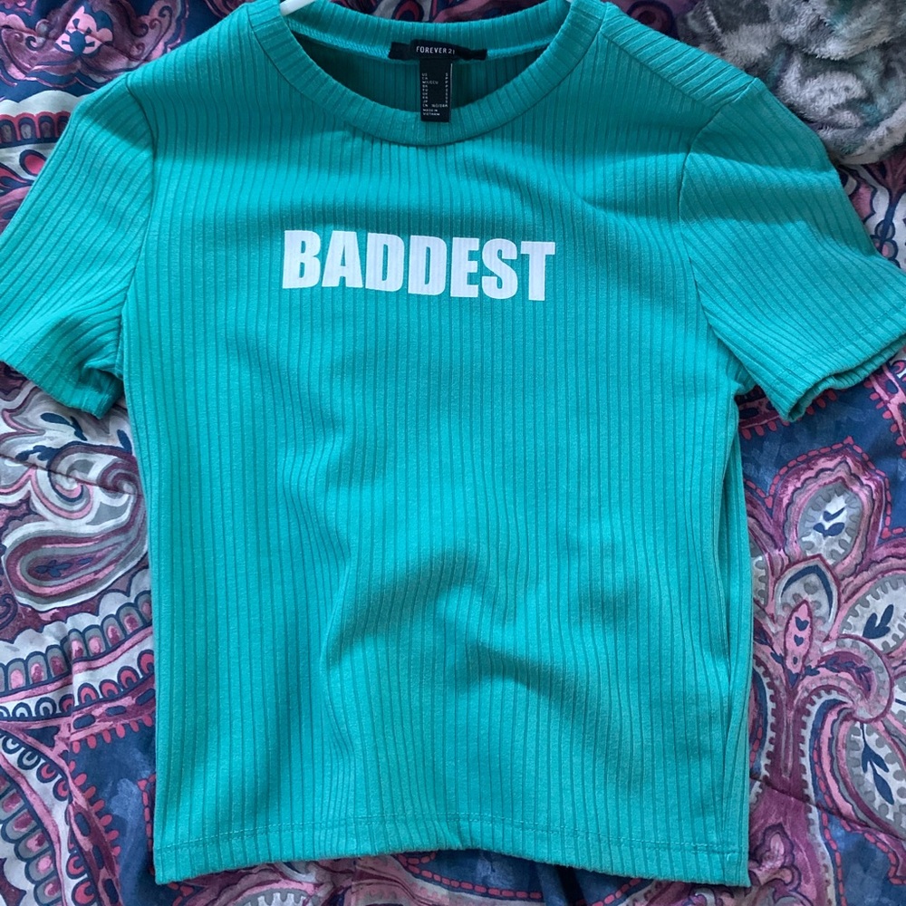 Forever 21 turquoise crop top!